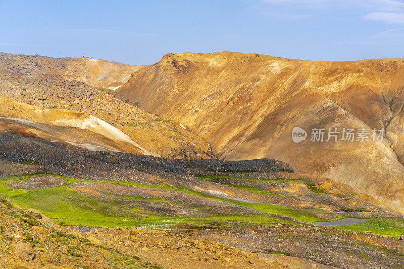 冰岛Kerlingarfjoll山脉的Hveradalir地热区。