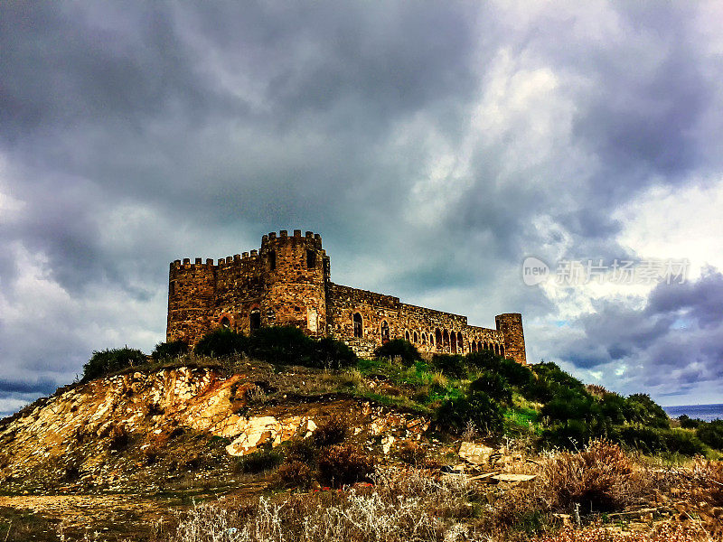 摩洛哥丹吉尔的海边城堡。