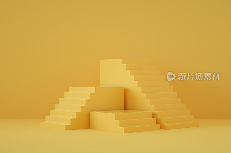 3D抽象最小楼梯，梯子，讲台