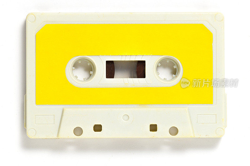 复古紧凑型磁带，音乐磁带，音乐磁带，磁带或音频磁带的白色背景