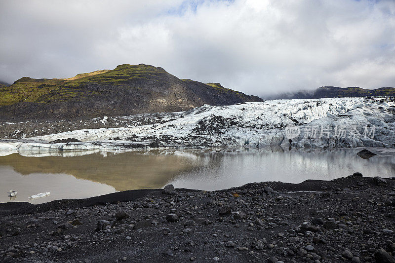 Sólheimajökull冰岛南部的冰川泻湖