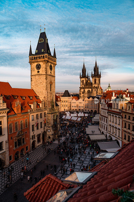 布拉格老城广场的高架景观