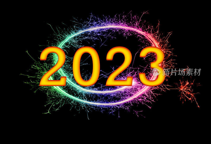 2023年，黑色上有一个闪闪发光的圆圈