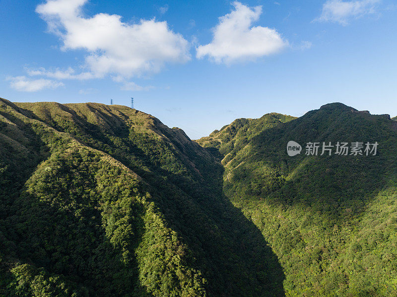 台北步延亭附近的群山鸟瞰图