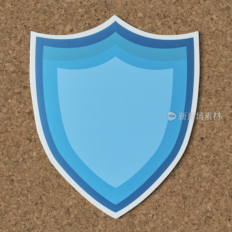 蓝色保护盾图标隔离