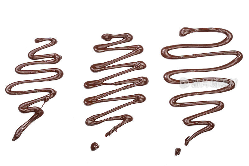 甜巧克力酱孤立在白色背景。设置或集合