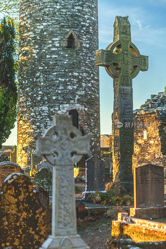 古老的高十字架，在Monasterboice修道院遗址，劳斯郡，爱尔兰