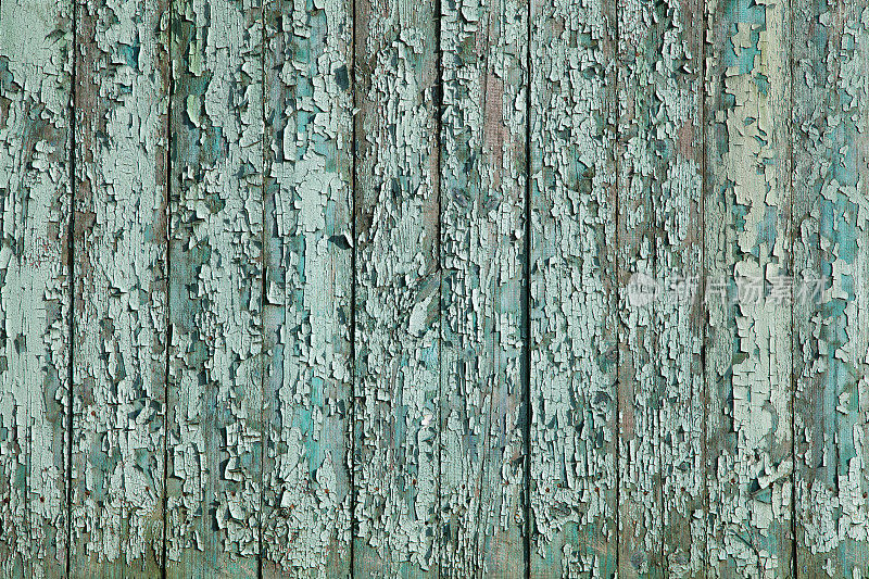 背景纹理蓝色油漆剥落木板
