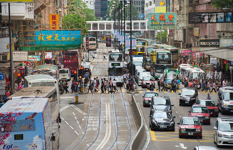 香港繁忙的斑马线