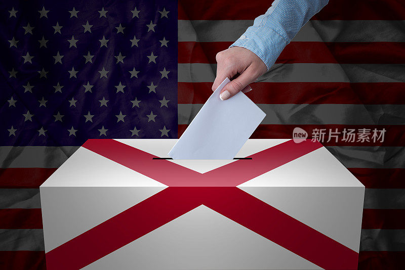 投票箱-选举-阿拉巴马，美国