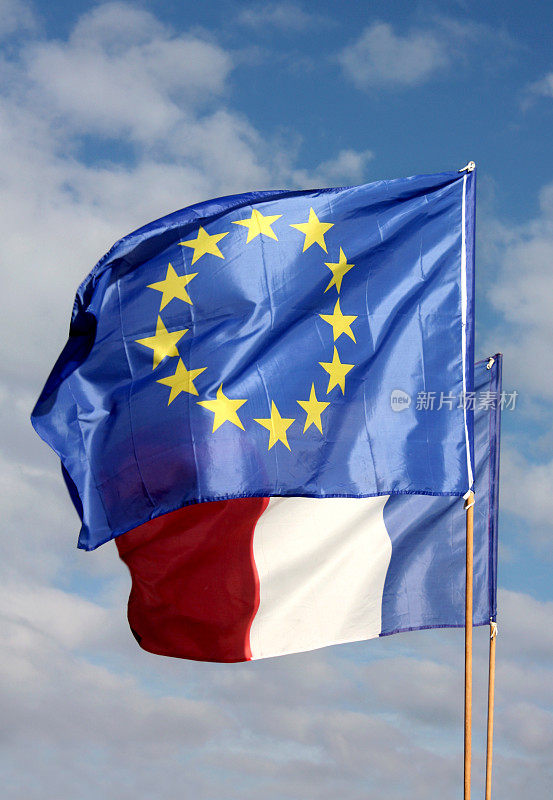 欧盟和法国国旗