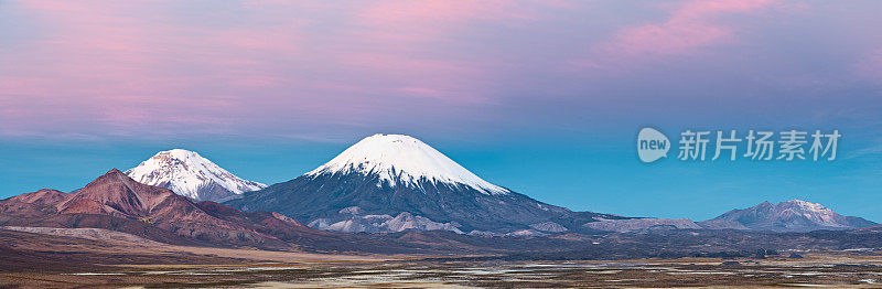 智利劳卡国家公园的帕里纳科塔火山