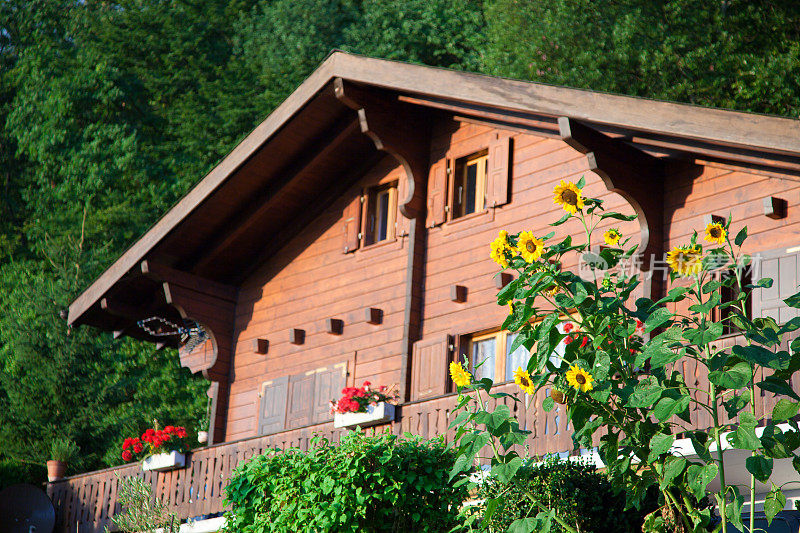 瑞士夏日鲜花小屋，瑞士