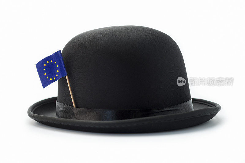 印有欧盟旗帜的圆顶礼帽