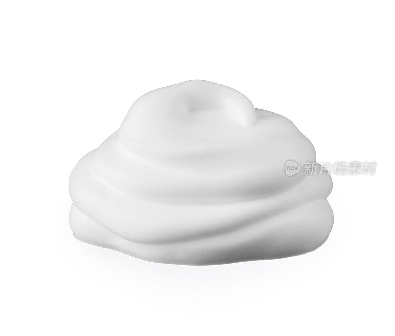 肥皂泡沫剃须膏以白色为背景，以保健美容为理念