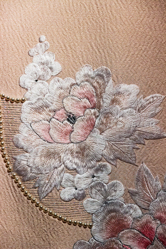 复古传统日本丝绸和服日本图案的装饰背景。