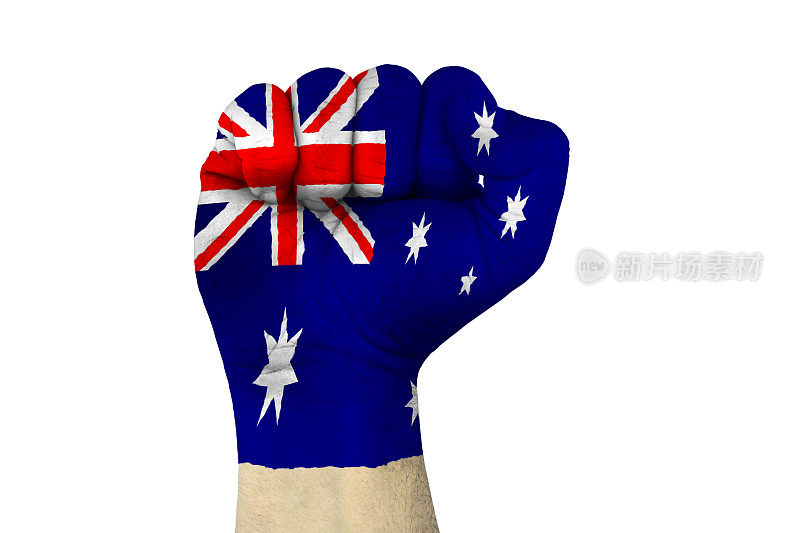 澳大利亚国旗和拳头