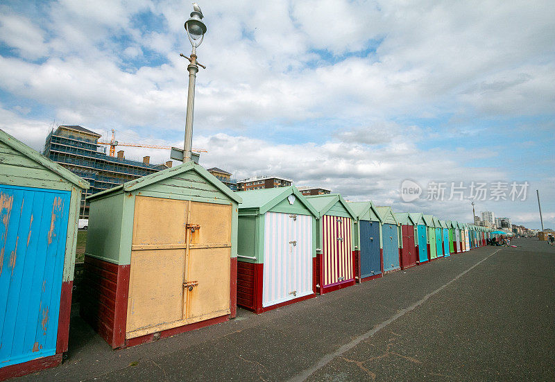 霍夫海滩小屋在布赖顿和霍夫，英国