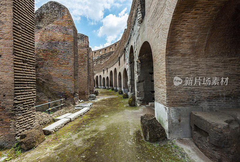 图为意大利罗马斗兽场角斗士角斗场的内景