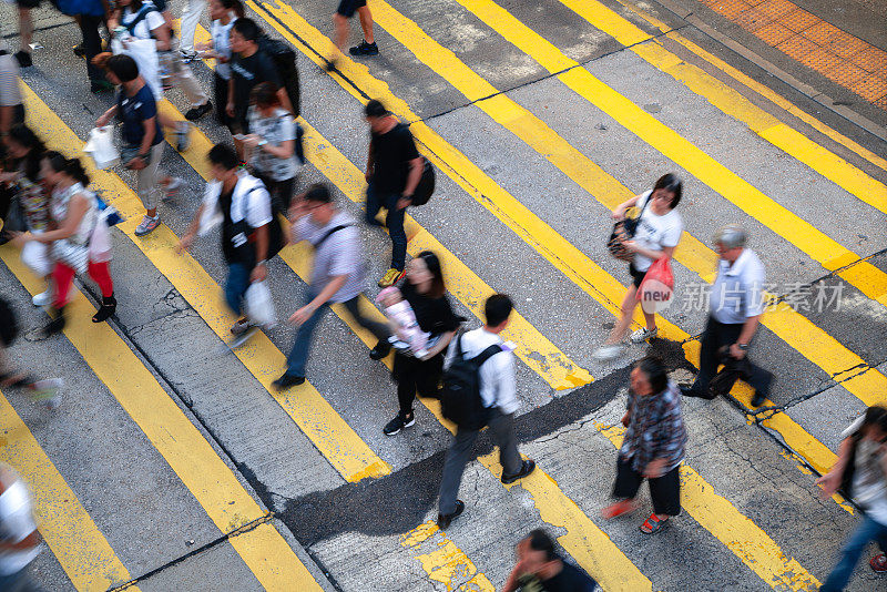 中国香港行人过马路