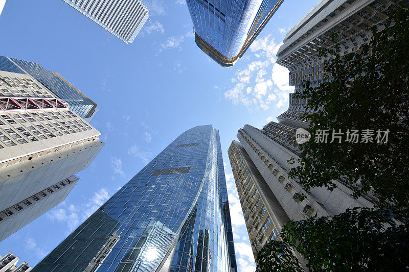 香港岛鱼涌的现代化摩天大楼
