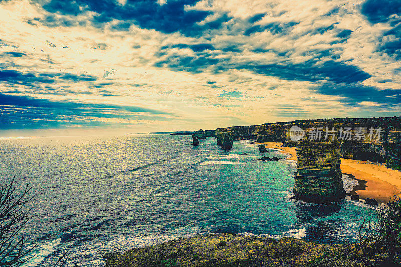 澳大利亚大洋大道上十二使徒的美丽景色。