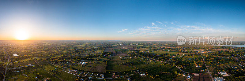 达拉斯郊外的德州乡村的空中无人机视图