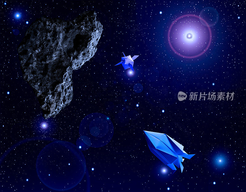 用折纸飞船对小行星进行太空探索