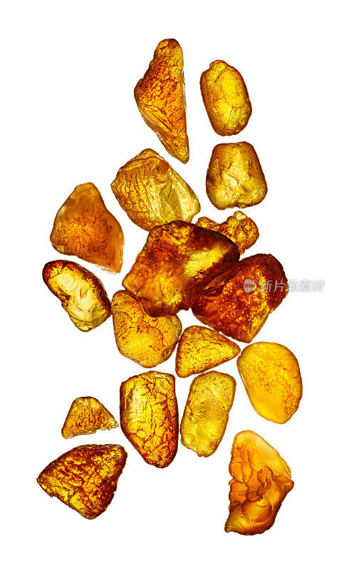 天然矿物黄色琥珀鹅卵石