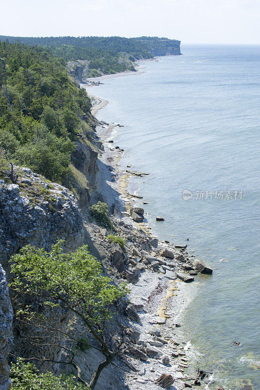 瑞典戈特兰岛的海岸线