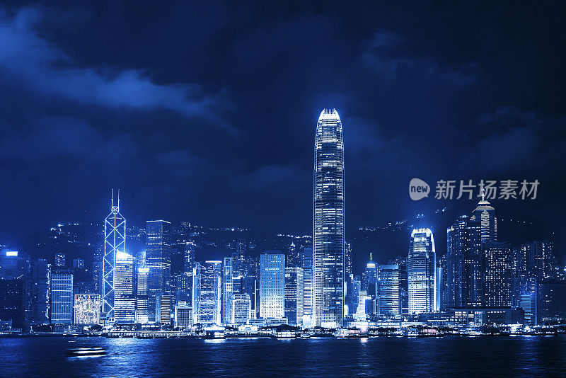 香港夜景在维多利亚港