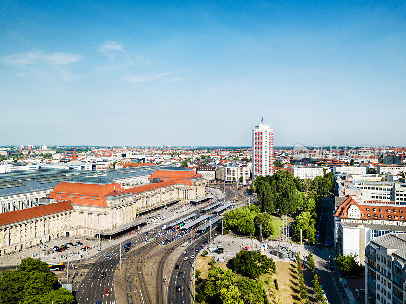 德国莱比锡的主要车站和市中心