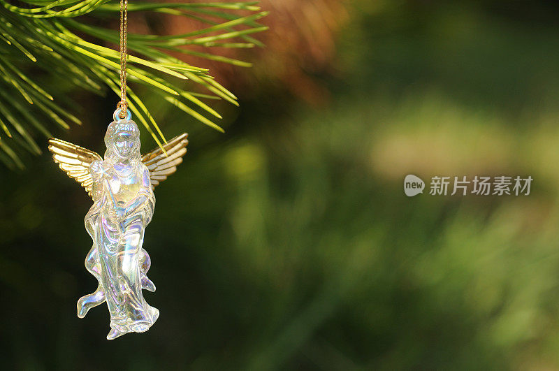 圣诞树上的水晶天使装饰