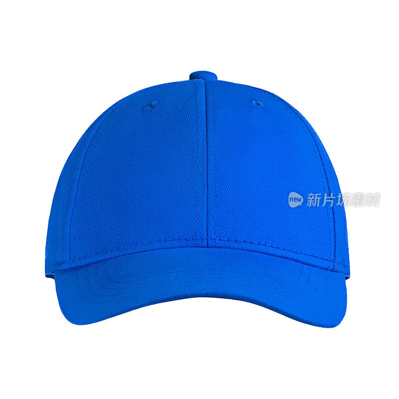 模板为您的设计空白蓝色棒球帽孤立的白色背景与剪辑路径