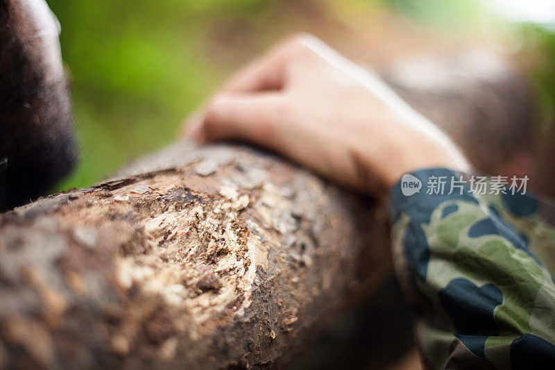 护林员，自然，森林，营地，男性，树