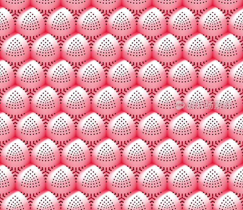 粉色几何形状无缝墙(3d插图)