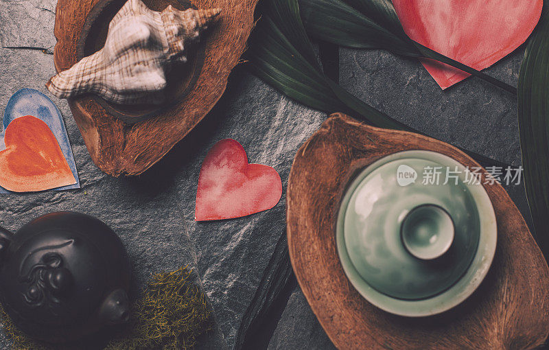 心与茶相爱背景自然美