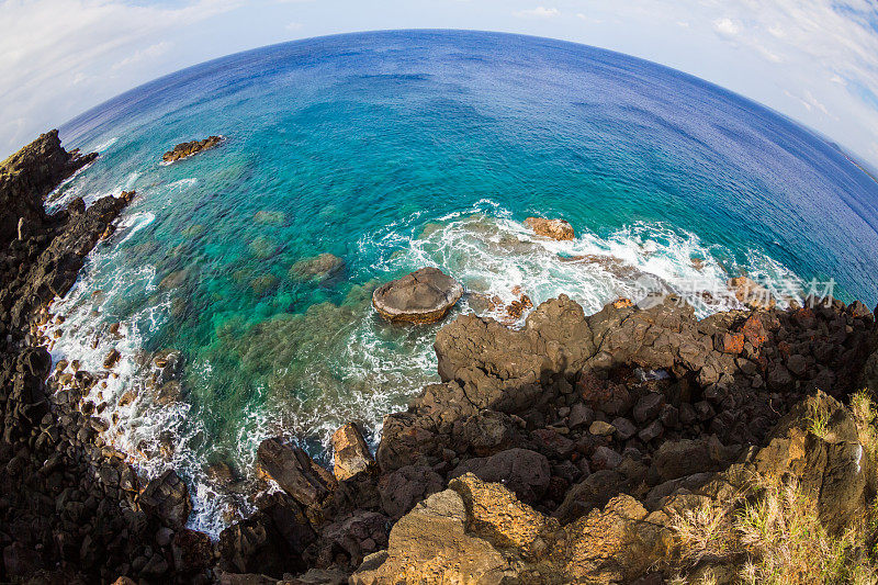 夏威夷岛的海岸线