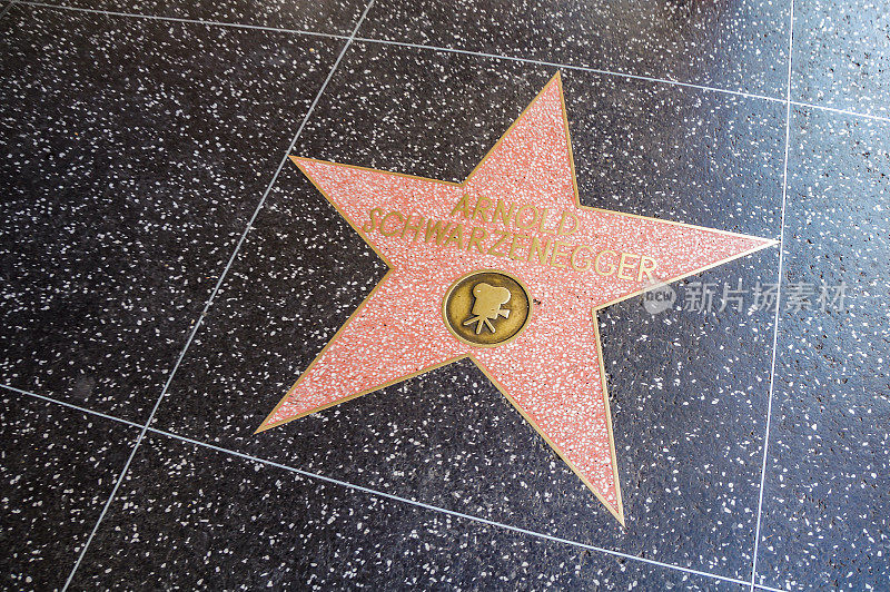 阿诺德·施瓦辛格在美国加州洛杉矶好莱坞大道星光大道上星光熠熠