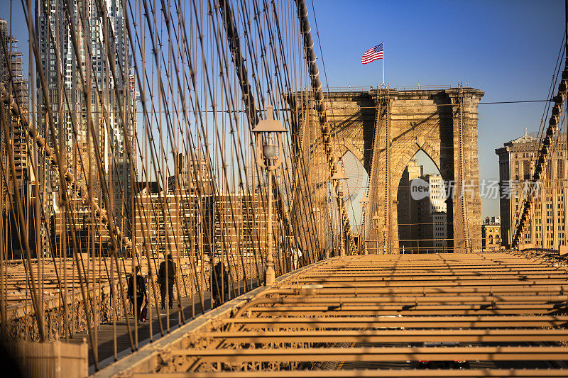 美国纽约曼哈顿的布鲁克林大桥