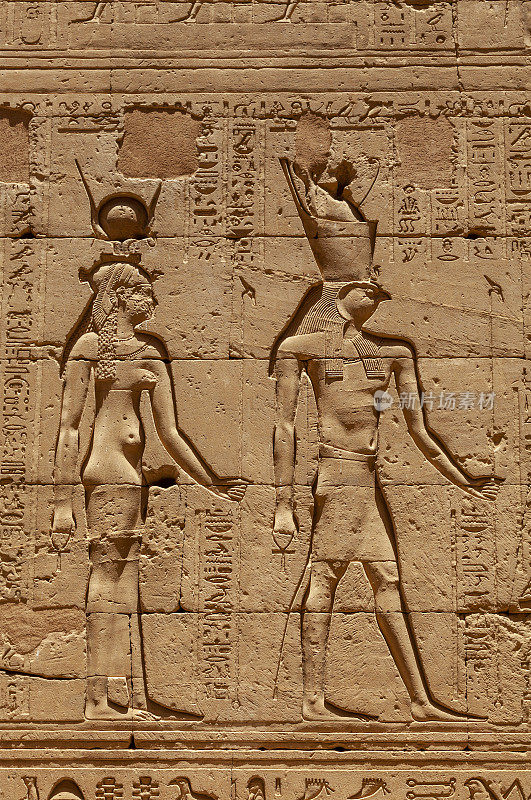 库姆博神庙中的埃及象形文字。