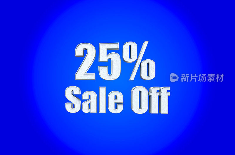 3D渲染文本25%的石头