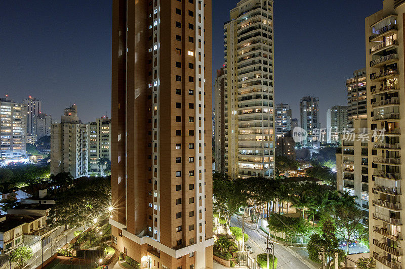 São保罗市的夜景。