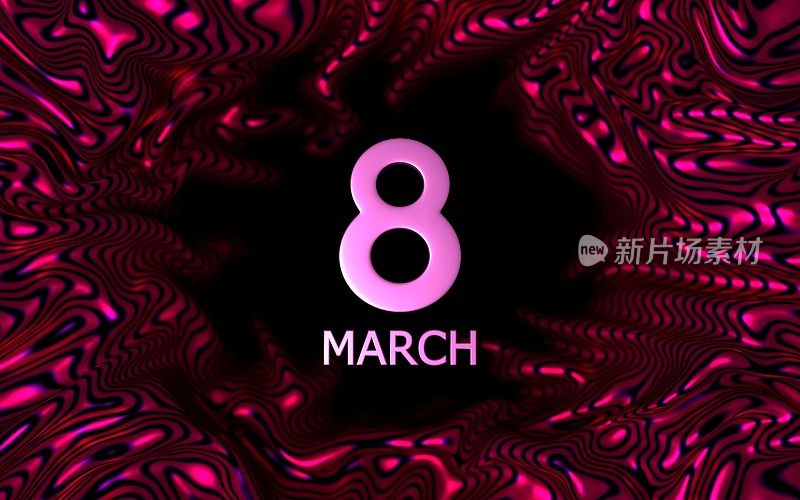 紫色数字8庆祝3月8日国际妇女节在抽象红色背景