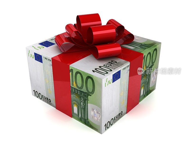 欧元货币礼品概念