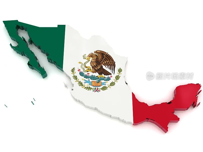 墨西哥国旗地图