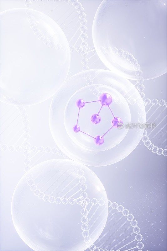 微观分子结构的三维渲染