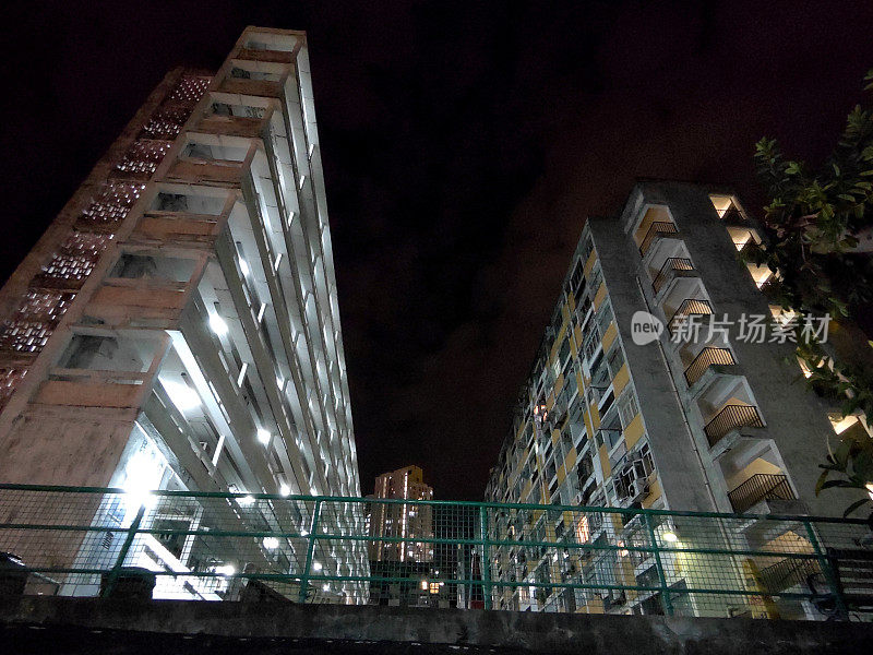 香港石硖尾大坑西村的夜晚