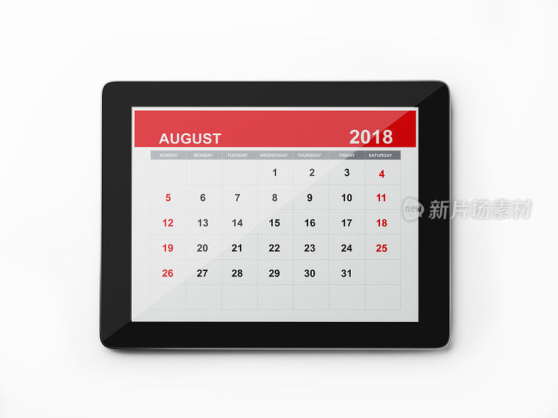 2018年数字月历:8月