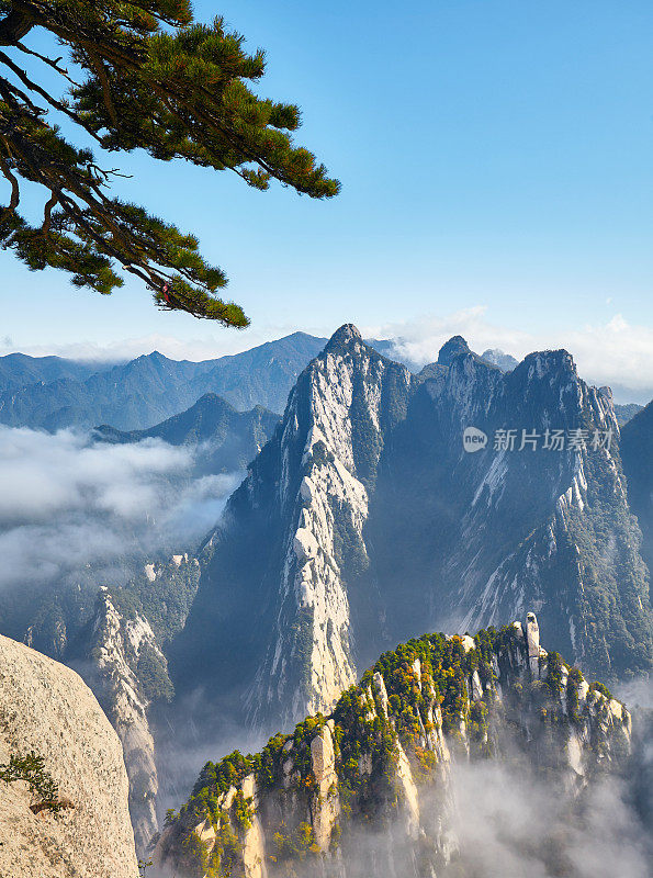 从华山的风景，中国。
